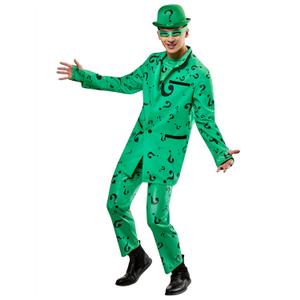 Rubies Men's Dc Comics Batman Forever Deluxe Riddler Costume Jumpsuit, Jacket, Hat, and Eye Mask (Medium)