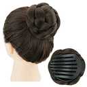 IMISSU Braided Chignon Hair Donut Hairpieces Dancer Scrunchie Claw Hair Bun Updo Wig (Chocolate Brown)