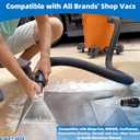 Happy Tree Universal Fits All Shop Vacs with 2-1/2"& 1-7/8" & 1-1/4" Adapters Large 7-1/2"& Small 3-1/2" Clear Head for Upholstery/Carpet Cleaning, Shop Vac Extractor Attachment