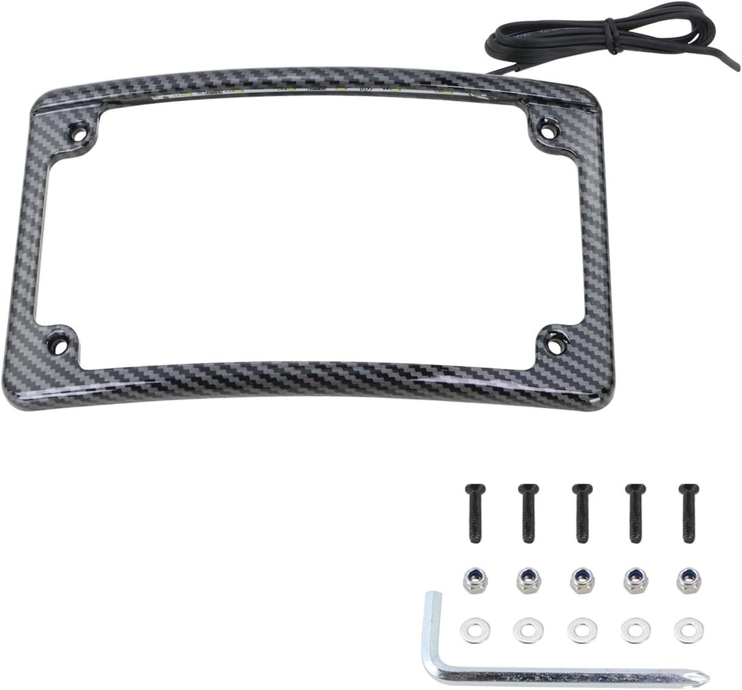 LPF-RAD-B-LP License Plate Frame Radius LED for Harley Davidson (Carbon Fiber)