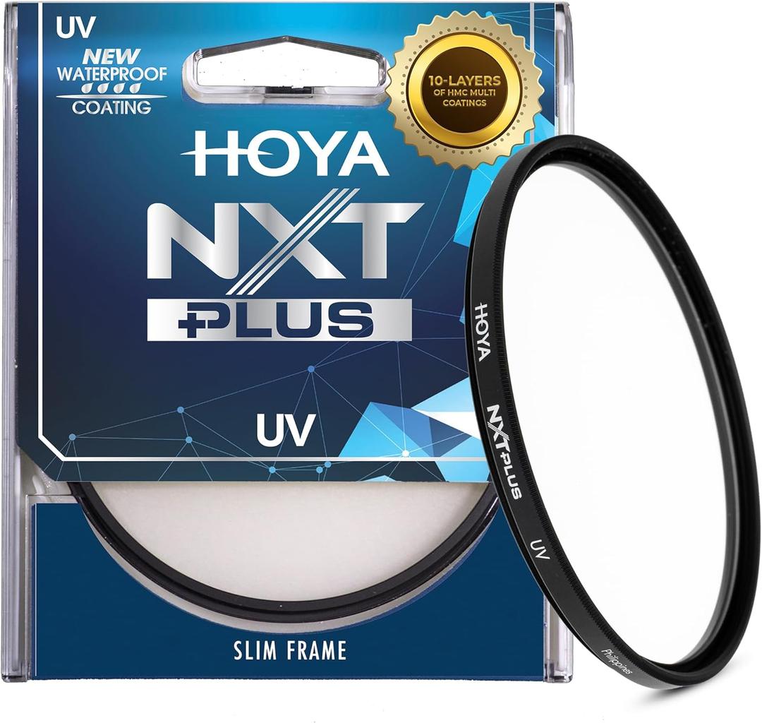 Hoya NXT Plus 67mm UV Filter  Schott B270 Clear Glass with 10-Layer HMC Multi-Coating for 98% Light Transmission, Waterproof Top-Coat, Aluminum Frame - Camera Lens Filter for Sharp, Clear Images