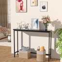 VASMIA Console Table, Entryway Table, Narrow Sofa Table, 39" Bamboo Hallway Table for Entryway, Living Room, Bedroom, Foyer, Black, 9.44"d X 39.37"w X 29.52"h