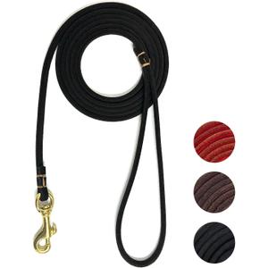 Guiding Star Leather Dog Leash 6 ft x 1/4 inch,Thin and Lightweight Leather Leashes for Small Dogs,Leather Cat Leashes for Small Cats,Soft Genuine Leather Dog Training Leashes for Petite Dogs Black