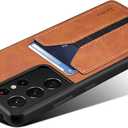 Kowauri for Galaxy S21 Ultra Case,SM-S21 Ultra PU Leather Wallet Case with Credit Card Slot Holder Ultra Slim Protector Case for Samsung Galaxy S21 Ultra 5G 6.8 inch (Khaki)