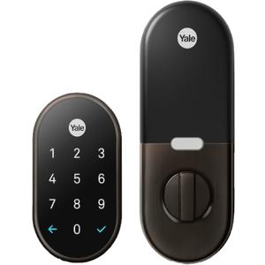 Google Nest x Yale Lock - Tamper-Proof Smart Lock for Keyless Entry - Keypad Deadbolt Lock for Front Door - Oil Rubbed Bronze