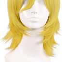 MapofBeauty 14 Inch/35 cm Short Cosplay Wolf Tail Synthetic Side Bangs Party Wig (Yellow)