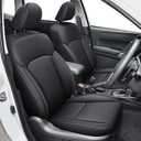 IKABEVEM Custom Fit Seat Covers for Subaru Forester 2014-2018, Full Set Faux Leather Car Seat Covers, Waterproof Seat Protector, Airbag Compatible Interior Seat Covers Black