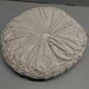 Round Throw Pillow 15.7inch - Soft Floor Cushion With Handmade Pleats for Couch, Sofa, Bed, Living Room - Velvet Decorative Pillow