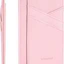 Minimalist Wallet Credit Card Holder Slim Wallet for Men Women, Soft Leather Front Pocket Wallet Small Compact Wallet Thin Card Case ID Window RFID Blocking Card Organizer Quick Access You Need (Pink)