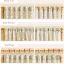 MYSKY HOME Floral Boho Linen Curtains 84 Inch Long 2 Panels Set with Yellow Tassels Farmhouse Vintage Semi Sheer Bohemian Living Room Bedroom Window Curtains Rustic Country Back Tab, 50"W, Green Leaf