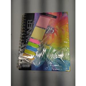 HARDCOVER 2025 Planner, 7"x9": 14 Months (November 2024 - December 2025), Daily Weekly Monthly Planner, Yearly Agenda, Bookmark, Pocket Folder and Sticky Note Set (Rainbow Petals)