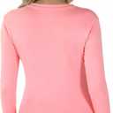 Womens Long Sleeve Thermal Shirts, 2025 Fall Winter Crew Neck Shirt for Women, Stretch Basic Tight Long Sleeve Underwear Tops (Pink, M)