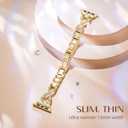 Slim Band Compatible with Apple Watch Bands 40mm 41mm 42mm 38mm 44mm 45mm 46mm 49mm Women, Thin Dressy Metal Stainless Steel Bracelet with Bling Diamond for iWatch Series 11 10 9 8 7 6 5 4 3 SE Ultra