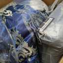 Comforter Set Satin Silk Blanket All Season Bed Luxury Royal Blue Jacquard Quilt Bedding Sets Matching 2 Pillow Shams (Queen, 88x88 inches, 3 Pieces)