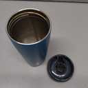 Owala SmoothSip Slider Insulated Stainless Steel Coffee Tumbler, Reusable Iced Coffee Cup, Hot Coffee Travel Mug, BPA Free 20 oz, Grey/Blue (High Dive)