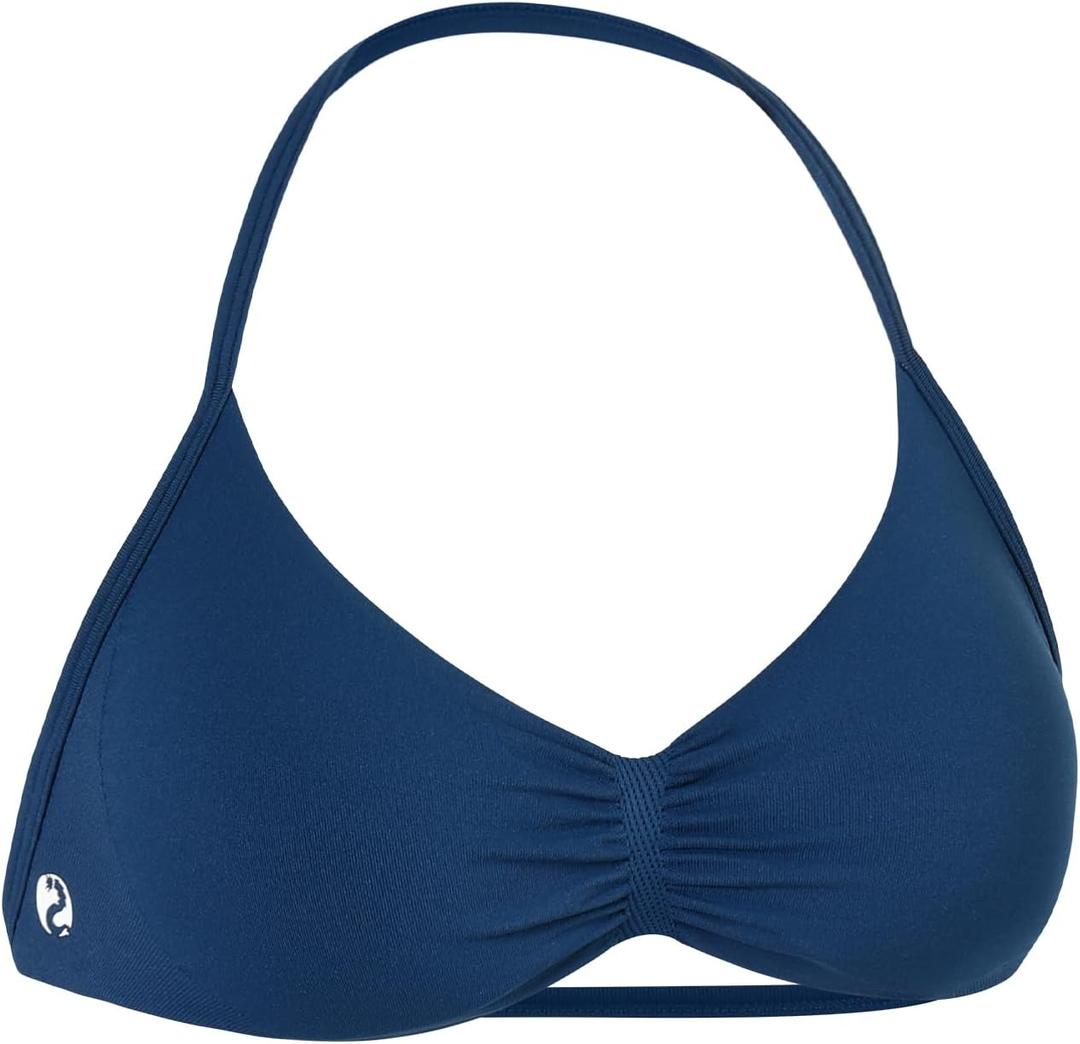 AUROLA Influence Strappy Bra Sports Bras for Women, Backless Padded Impact Strappy Bra Workout Gym Yoga with Removable Cups (Small, Ensign Blue)