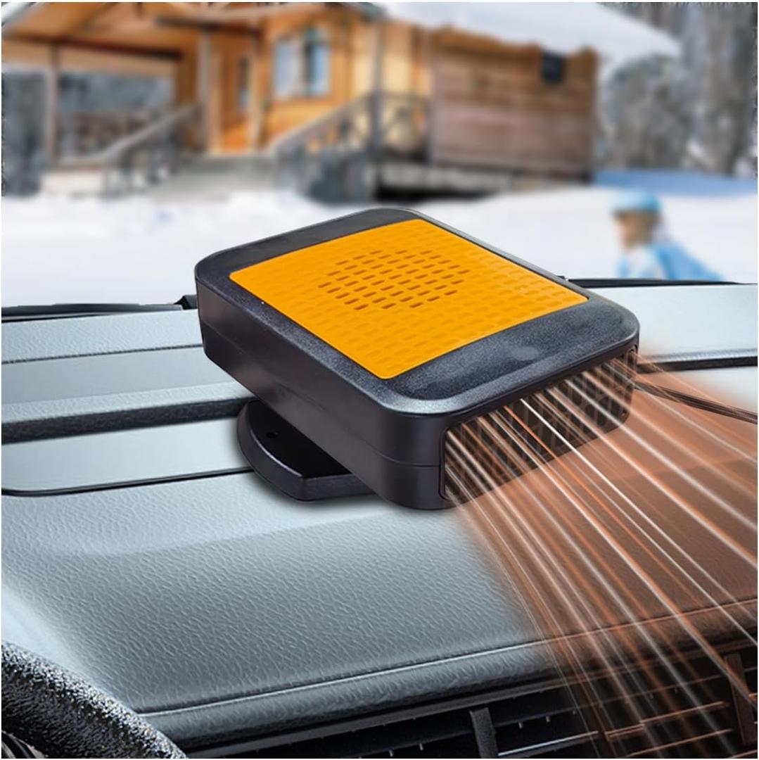 Car Heater, 12V 200W 2 in 1 Heating & Cooling Fan, That Plug Into Cigarette Lighter Portable Heater, 360 Degree Windshield Defogger Defroster for Car, SUV, Truck, RV, Trailer