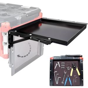 Powerful Magnetic Kit Compatible with Mil.waukee Packout Toolbox, Folding Table Top Compatible with Mil.waukee Packout, Tool Tray Side Bracket Compatible with Rails, No Drilling