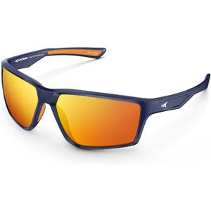 KastKing Osage Polarized Sport Sunglasses for Men and Women, Ideal for Driving Fishing Cycling Running, UV Protection (Frame: Blue /Lens: Copper - Orange Mirror) KastKing Osage Polarized Sport Sunglasses for Men and Women, Ideal for Driving Fishing Cycling Running, UV Protection (Frame: Blue /Lens: Copper - Orange Mirror)