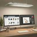 4FT Full Spectrum LED Pendant Light, 4800LM 5000K Natural Daylight Hanging Light, Dual Lighting System (36W Direct+12W Ambient), UGR≤14 Eye-Caring Task Light for Reading, Study, Office