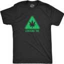 Mens Contains THC T Shirt Funny 420 Weed Leaf Warning Label Tee for Guys (Medium)