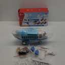 Toy Airplane with Smoke, Lights & Sounds, Friction Powered Plane Toy with Mini Cars for Kids, Boys and Girls