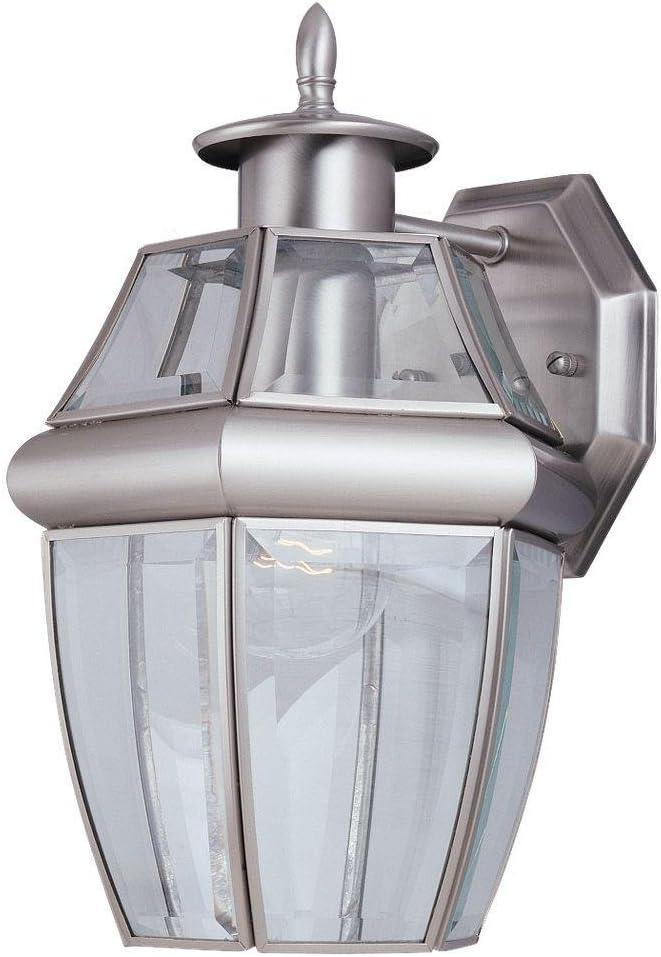 Generation Lighting 8038-965 Lancaster Traditional One - Light Outdoor Wall Lantern Outside Fixture, Antique Brushed Nickel Finish, 1-Light, cETL Listed, Safety Rated for Wet Locations