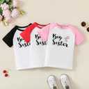 SXSXSX Big Sister Announcement T-Shirt Cotton Soft Toddler Girl Top I'm Going to Be a Big Sister Gift (1-7 Years)