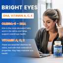 Vegan Omega-3 Gummies 1000mg from Algae Oil (DHA 460mg & EPA 230mg), Omega 3 Fish Oil Alternative for Adults, Plus Turmeric & CoQ10 for Brain, Eye & Immune Health, No Fishy Taste, Sugar Free, 60 Cts,Exp Date: 01/27/2028