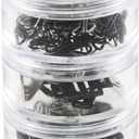 SINGER 07400 Fastener Variety-Pack in Stackable Screw Top Container - 48 Hook & Eyes, 24 Sew-On Snaps, 6 Hook & Bars , Black