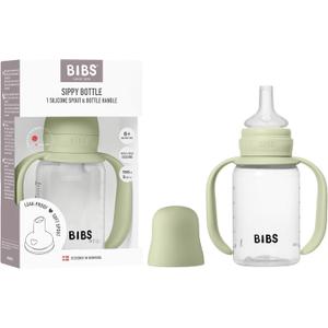 BIBS Sippy Bottle 150 ml Leak-Proof Toddler Cup with Easy-Grab Handles & Soft Silicone Spout BPA-Free Baby Training Cup - Sage