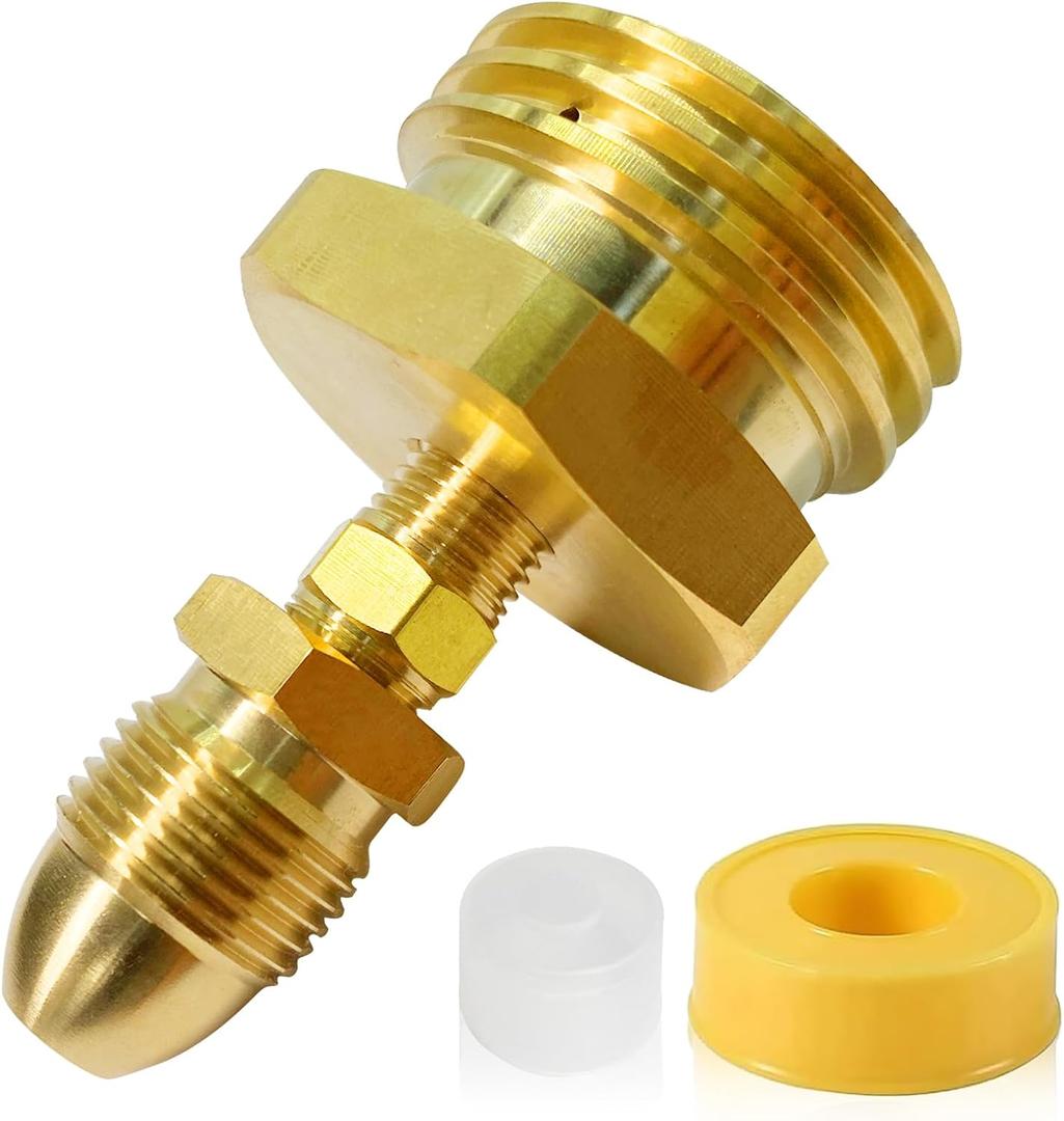 Male POL to Male 1-3/4" ACME Thread Vapor Liquid Transfer Valve Adapter Grill Fill, Propane Refill Adapter, Heavy-Duty Propane Transfer Valve  Makes Fill Station Compatible with Other Tanks.