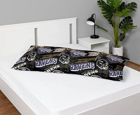 Baltimore Ravens Printed Plush Body Pillow, 54in x 20in