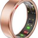 Smart Ring for Women Men- Sleep/Fitness/Stress/Heart Rate Tracker- Menstrual Records - 7 Days Battery Life - Wireless Charging - No APP Subscription - iOS & Android Compatible (Rosegold, 7)