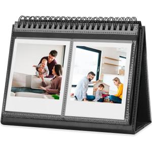 Photo Album for Fujifilm Instax Wide 300 Instant Camera/Instax Link Wide Printer, Polaroid 600 I-Type Film, 64 Pictures Album for Polaroid Now Now+ OneStep2 OneStep+ Camera, 3.5x4.5 Inch Film (Black)