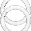 Circular Bulb FC8T9/DL, 8 Inch T9 22W Circline Fluorescent Light Bulbs, Replacement Round Fluorescent Lamp Tube, Bright Daylight 6400K 1250 Lumens, G10q 4 Pin Base, 2 Pack