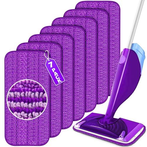FORSPEEDER Reusable Mop Pads for Swiffer WetJet, Wet Pads Refills for 12'' Spray Mop, Microfiber Refill Machine Washable Up to 100+ Floor Cleaning for All Kinds of Floor Types, 7 Pack