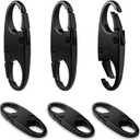 6Pcs Double Opening Lock Zipper Pull Replacement Clips, Small Carabiner Clips, Zipper Locks Anti Theft Deterrent for Bag Luggage Pickpocket Backpack Purse Travel Suitcase (Black)