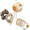 2 x Wall Hanging Jewelry Organizer with Wooden Beads, Strong Suction Cup Hair Clip Holder for Bathroom & Bedroom, 12 Inch Space Saving Storage for Hair Ties, Necklaces, Bracelets, Rings