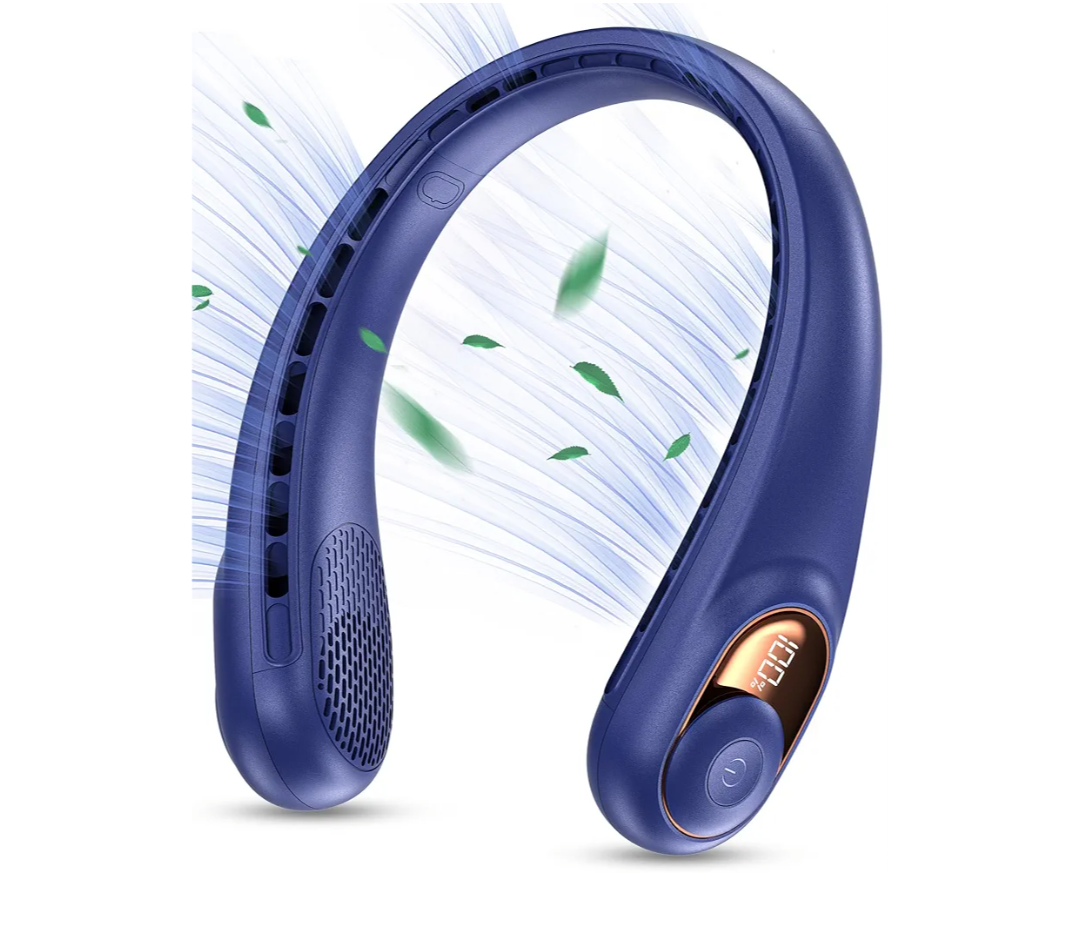 KIDEE Portable Neck Fan, Personal Bladeless Rechargeable, Upgraded 4000mAh Battery & 360° Surrounding Air Outlet, Increase Air Volume, Ultra Quiet, Long Use Time Wearable Fan for Home Travel