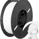 PETG 3D Printer Filament, 1.75mm, 1082FT, 1kg Spool (2.2lbs), +/-0.02mm Accuracy - Impact-Resistant, Vacuum Packed, Perfect Printing Results, White, Compatible with Most 3D Printers