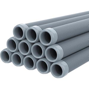Poolvio Pool Vacuum Hose 40 Feet (12 x 40 Inch), 1.5 Inch Cuffs, Compatible with Most Inground Pool Automatic Cleaners, Gray