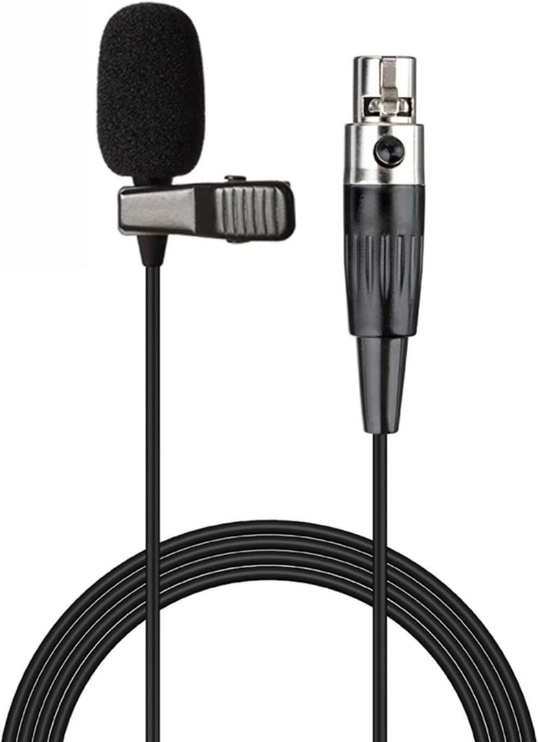 Lavalier Microphone Lapel Microphone Compatible with AKG Samson Wireless Transmitter - Unidirectional Condenser Mic - Mini XLR TA3F Plug