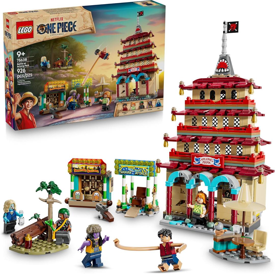 LEGO ONE PIECE Battle at Arlong Park Building Blocks - Pretend Play Building Toy for Boys & Girls, Ages 9+ - 5 Straw Hat Pirates Toy Figures & Playset for Anime Fans - Gift Idea for Birthdays - 75638
