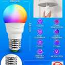 ILC RGB LED Light Bulb, Color Changing Light Bulb, 40W Equivalent, 450LM, 2700K Warm White 5W E26 Screw Base RGBW, A15 Color Lights Bulb - 12 Color Choices - Timing Infrared Remote Control (4 Pack)