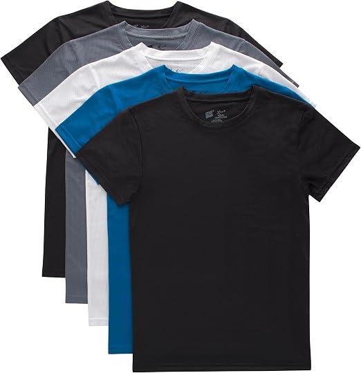 Hanes Boys' Originals Performance Mesh Tween T-Shirt Pack, Stretch Undershirts, 5-Pack M