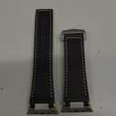 Unfettered Genuine Leather Band for Apple Watch Ultra 3/2, 49mm 46mm 45mm 44mm 42mm, Men's Vintage Full-Grain Replacement Strap with Folding Clasp & Metal Connector, Compatible with Series 111 SE (Black-Titanium Buckle)