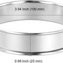 PINGEUI 30 Pack 4 Inches English Muffin Rings, Stainless Steel Round Crumpet Rings,Silver Double Rolled Baking Tart Rings for Dessert