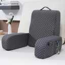 Bed Reading Pillow Back Support with Arms, Removable Pillowcase for Book Working Gaming Resting Watching TV, Gray/20in