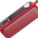 Rechargeable Bluetooth Speaker with Digital FM Radio, Support USB/SD Card MP3 Play/AUX, Loud Speaker and 3.5MM Headphone Jack (RED)
